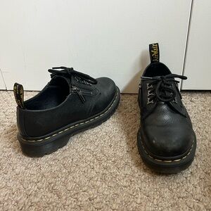 $150 DR.MARTENS 1461 “Zip” Black Leather Unisex Oxfords Lace-up sz Men’s 5/EU 37